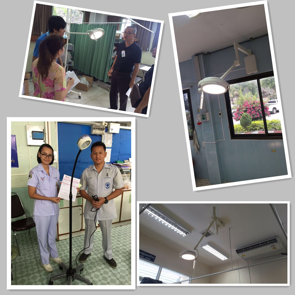 Cover collage of LED L260 medical examination light installations at Sakon Nakhon Hospital, Thailand