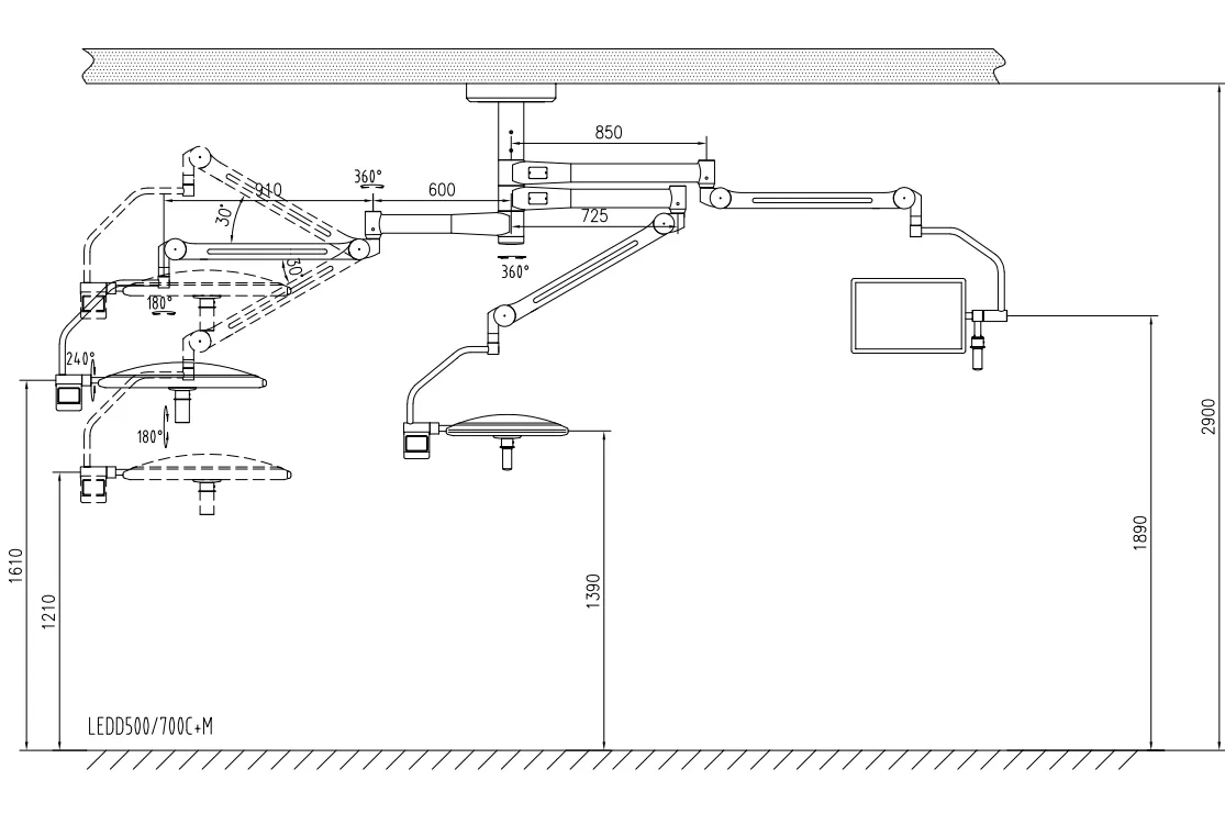 LEDD700/500 LED Surgical Operating Light (Double Head) — image 6