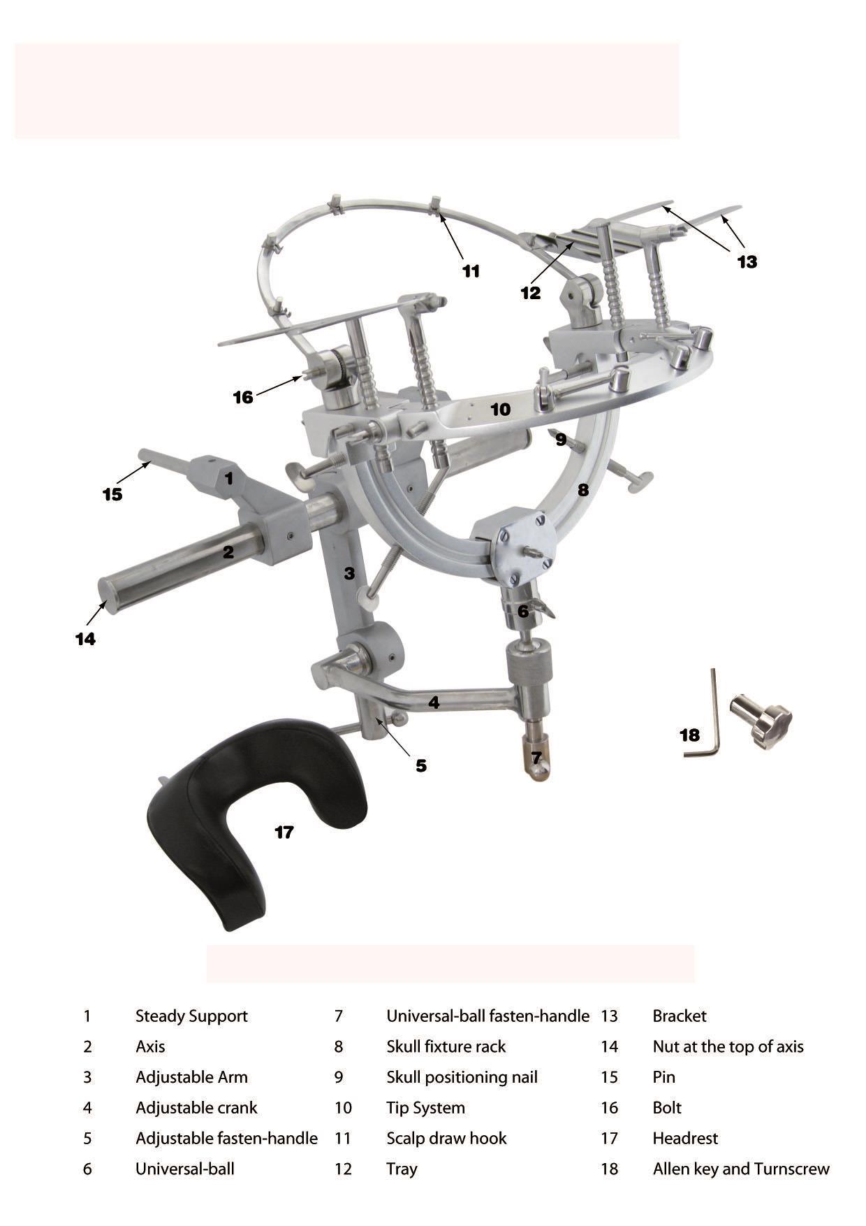 Four-Point Skull Clamp for Neurosurgery