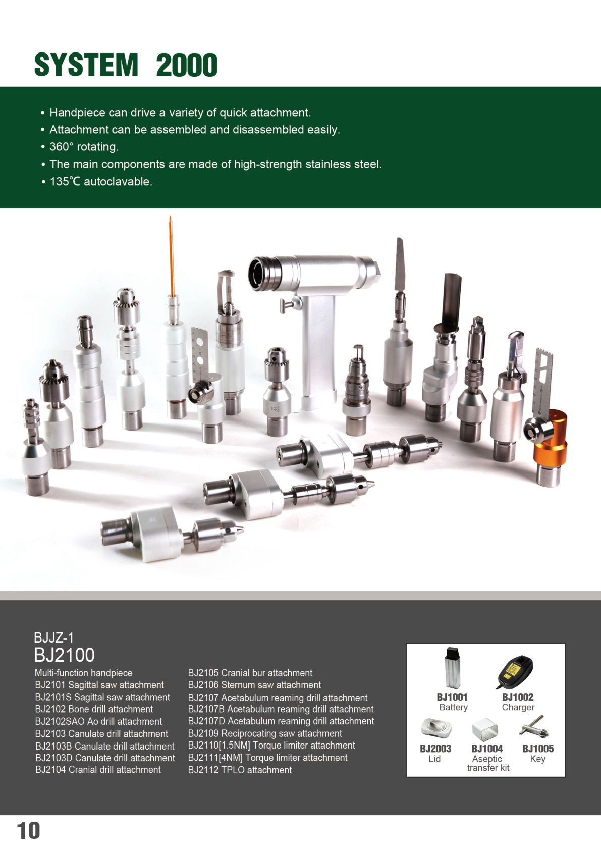 Bojin System 2000 Surgical Power Tool Series — Modular Quick-Attachment Orthopedic System