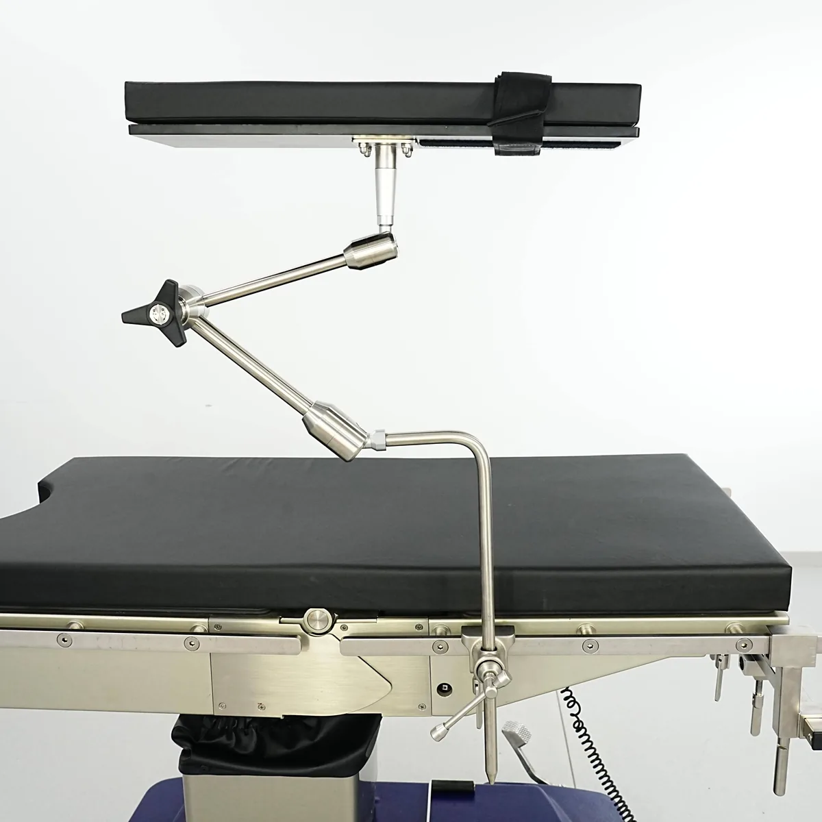 Universal Limb Support Bracket | Operating Table Accessories for Arm & Leg Positioning — 360° Adjustable Side-Rail Mounted Arm Board and Leg Holder, 304 Stainless Steel Frame